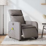 vidaXL Električni masažni naslonjač od tkanine smeđesivi | shoptok.hr
