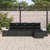  Sjedeća garnitura za vrt 5 kom. Crna poliratan 294 x 117 x 85 cm | shoptok.hr