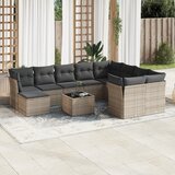 vidaXL 11-dijelni set vrtnih sofa od poliratana s jastucima sivi | shoptok.hr