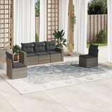Maison Chic Seti vrtnega pohištva - Vrtna garnitura - Vrtni pohištvo set 5-delna z blazinami siv poli ratan, (21814162) | Shoptok.si
