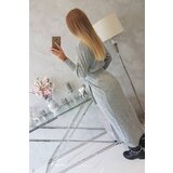Kesi Long cardigan sweater tied at the waist gray | Shoptok.si