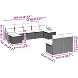  9-dijelni set vrtnih sofa s jastucima crni od poliratana | shoptok.hr