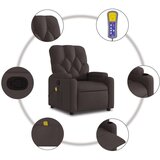 vidaXL Masažni naslonjač od tkanine tamnosmeđi | shoptok.hr