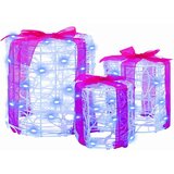 vidaXL Dekoracija Darilne Škatle 3 pcs Modra 20 x 20 x 21 cm Akril Cene