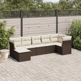  7-dijelni set vrtnih sofa od poliratana s jastucima smeđi | shoptok.hr