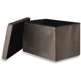  Sklopivi tabure XL s gumbima - 60x38x38cm baršunasto smeđa x 4 | shoptok.hr