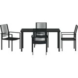 vidaXL 5-dijelni set za objedovanje u vrtu Crna PVC vjetrovka | shoptok.hr