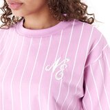 New Era ženska majica pinstripe pink womens crop t-shirt