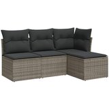 Maison Chic Seti vrtnega pohištva - Vrtna garnitura - Vrtni pohištvo set 4-delna z blazinami siv poli ratan, (21815990) | Shoptok.si