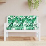 vidaXL Blazina za vrtno klop 2 kosa vzorec listov 120x50x7 cm tkanina Cene