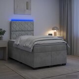  Boxspring krevet s madracem Svjetlosiva 120 x 190 cm Baršun | shoptok.hr