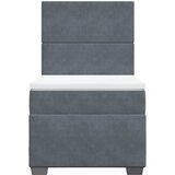 Box spring krevet s madracem tamnosivi 90x190 cm baršunasti | shoptok.hr
