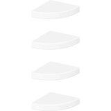  Plutajuće kutne police 4 kom. visoki sjaj bijele 25x25x3,8 cm MDF | Eponuda.com