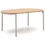 Kave Home Okrogla raztegljiva jedilna miza z mizno ploščo v hrastovem dekorju v naravni barvi ø 90 cm Montuiri – | Shoptok.si