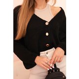 Kesi Włoski Women's sweater with a V-neck and buttons black | shoptok.hr