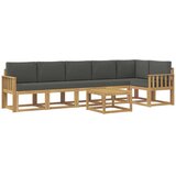 vidaXL Zunanja garnitura za sedenje 7 pcs Bela in antracit Poliester, (5000281303) | Shoptok.si