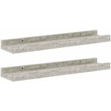  Zidne police 2 kom siva boja betona 40 x 9 x 3 cm | shoptok.hr