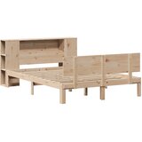  s regalom za knjige bez madraca 135x190 cm od borovine | shoptok.hr