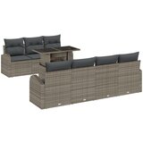vidaXL Set od 8 komada vrtne sofe s jastučićima siva poli ratan, 2-sjedalna vrtna sofa s pohranom i jastučićima siva poli ratan Cijene