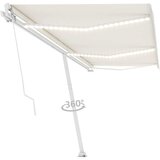 Tenda na ručno uvlačenje s LED svjetlima 600x350 cm krem | shoptok.hr
