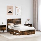  Krevet s od storage s ladicama Dimljeni hrast 135 x 190 cm Smeđa 196 x 138 x 100 cm | Shoptok.si