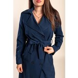 Fenzy Eleganten Trenčkot Z Gumbi, Temno Moder | Shoptok.si