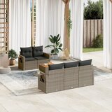  6-dijelni set vrtnih sofa od poliratana s jastucima sivi | shoptok.hr