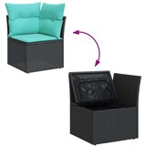  Vrtna garnitura - 7-dijelni set vrtnih sofa od poliratana s jastucima crni - Crna 1 | shoptok.hr