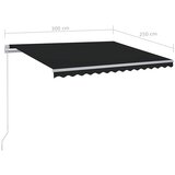 Tenda na ručno uvlačenje s LED svjetlima 300 x 250 cm antracit | shoptok.hr