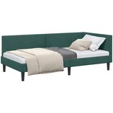  Kutni okvir kreveta Tamnozelena 90 cm x 200 cm Baršun | shoptok.hr