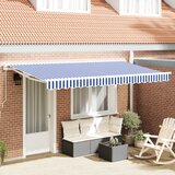 vidaXL Retraktilna tenda Modra in bela 400x200 cm | Shoptok.si