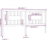  Uzglavlje sivo 206 x 4 x 100 cm od masivne borovine | shoptok.hr