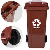  Set od 2 kante za otpad, 2 × 120 L, crna i smeđa, za miješani i bio otpad, s gumenim kotačima | shoptok.hr