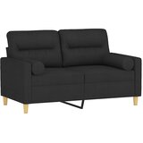  Dvosjed s ukrasnim jastucima crni 120 cm od tkanine | shoptok.hr