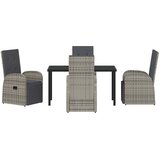  Vrtni set za objed 5 kom. Siva poliratan | shoptok.hr