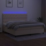  box spring s madracem LED krem 200x200 cm od tkanine | shoptok.hr