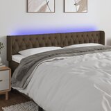 The Living Store led posteljno vzglavje temno rjavo 183x16x78/88 cm blago - led vzglavje, (21657740) Cene
