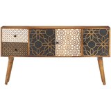 vidaXL Komoda s otisnutim uzorkom 130 x 30 x 70 cm masivno drvo manga | shoptok.hr