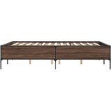  Okvir za krevet smeđi hrast 150x200cm konstruirano drvo i metal | Eponuda.com