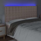 vidaXL LED posteljno vzglavje kapučino 200x5x118/128 cm umetno usnje | Shoptok.si