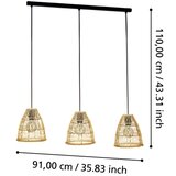 Eglo 43867 - visilica na sajli ayesgarth 3xE27/40W/230V | Eponuda.com