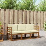  Set vanjskih sofa s jastukom 3 pcs Prirodna i krem | shoptok.hr
