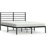 Metalni okvir za krevet s uzglavljem crni 120x200 cm | shoptok.hr