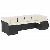  7-dijelni set vrtnih sofa od poliratana s jastucima crni | shoptok.hr