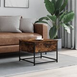 vidaXL Klubska mizica dimljeni hrast 51x51x40 cm inženirski les Cene