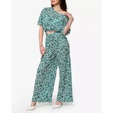 Resti Women's green pleated set with black flowers - Clothing Cene