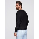 Ombre Men's ribbed sweater with buttons at the neckline - black | shoptok.hr