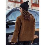 DStreet Płaszcz damski oversize CLASSIVO krótki brązowy | Shoptok.si