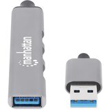 Manhattan 168427 USB HUB 4 porta 3 x USB 2.0 480 Mbps 1 x USB 3.0 5 Gbps, Sivi | Eponuda.com