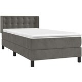Box spring krevet s madracem tamnosivi 80 x 200 cm baršunasti | shoptok.hr